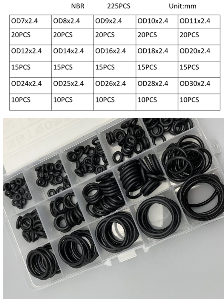 CS 2.4mm 225 PCSNBR Rubber O R - огляд і ціна Auto Repair Cs