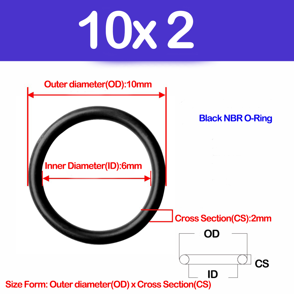 WD CS 2mm,NBR O Ring Sealing G - огляд і ціна Auto Repair Cs